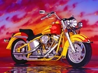 Harley-Davidson, żółto, Czerwony