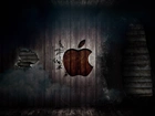 Ściana, Z, Desek, Ciemności, Logo, Apple