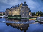Zamek, Park, Rzeka, Panorama, Miasta, Orebro, Szwecja
