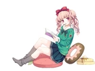 Dziewczyna, Jedzenie, Książka, Anime