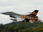 Myśliwiec F-16, Srebny, Paskowany, Pomarańcz