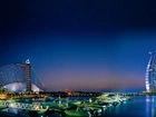 Hotel, Miasto Nocą, Burj Al Arab, Dubaj