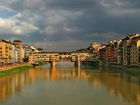 Florencja, Most, Ponte Vecchio, Rzeka, Odbicie