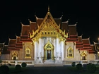 Tajlandia, Bangkok, Świątynia, Noc, Marble Temple