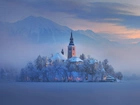 Kościół, Mgła, Góry, Słowenia