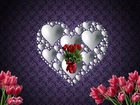 Grafika, Miłość, Serce, Tulipany, Walentynki
