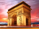 Łuk Triumfalny, Paryż, Francja, Zachód, Słońca
