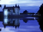 Zamek, Sully Sur Loire, Noc, Francja