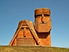 Dwa Posągi, Niebo, Trawa, Azerbejdżan