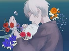 Hotarubi no mori e, anime, kwiaty, chłopak
