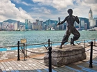 Hong Kong, Miasto, Pomnik, Bruce Lee, Morze