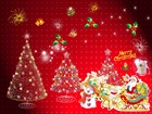 Mikołaj, Sanie, Choinki, Boże Narodzenie