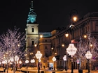 Świąteczna, Iluminacja, Trakt Królewski, Warszawa, Polska