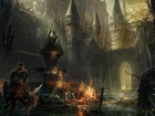 Gra, Dark Souls III, Zamek, Ogień, Miecz