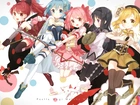 Mahou Shoujo Madoka Magica, Sakura Kyouko, Miki Sayaka, Kaname Madoka, Akemi Homura, Tomoe Mami