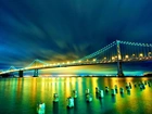 Oświetlony, Most, San Francisco, Lampiony