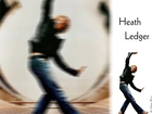 Heath Ledger,czarna kurtka, jeansy