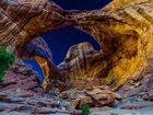 Arches National Park, Skały, Noc, Gwiazdy