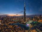 Dubaj, Burj Khalifa, Miasto, Nocą