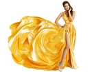 Kobieta, Żółta, Suknia