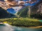 Góry, Dolina, Norwegia, Wodospad