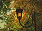 Jesień, Drzewa, Liście, Latarnia, Park