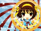 Suzumiya Haruhi No Yuuutsu, żółta opaska na włosach