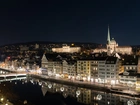 Zurich, Szwajcaria, Miasto, Noc