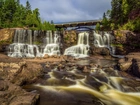 Wodospad, Kaskada, Rzeka, Most, Park, Minnesota, USA