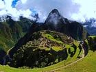 Machu, Picchu, Góry, Chmury