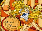 Sailor Venus, Czarodziejka z Wenus, anime, dziewczyna, witraż