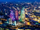 Baku, Panorama, Miasta, Nocą