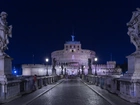 Włochy, Rzym, Mauzoleum Hadriana, Zamek Świętego Anioła, Most,  Ponte San Angelo
