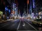 Tokio, Japonia, Miasto, Nocą