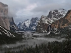 Park Narodowy, Yosemite, Góry, Lasy, Mgła