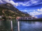 Statek, Wycieczkowy, Jezioro, Góry, Szwajcaria