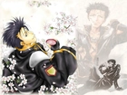 Saiyuki, żołnierz, kwiaty, facet