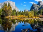 Góry, Las, Rzeka, Yosemite, Kalifornia