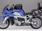 Niebieski, Motocykl, BMW K1200R, Kufry