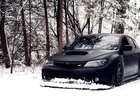 Czarny, Samochód, Subaru, Śnieg, Las