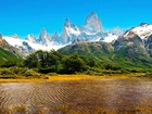 Góry, Jezioro, Drzewa, Argentyna