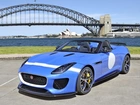 Niebieski, Jaguar, F-type, Project 7, Most, Sydney, Rozmyte, Tło