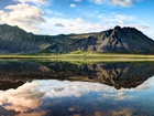 Islandia, Góry, Jezioro, Odbicie