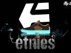 Etnies, Logo, Buty, Dym, Czarne, Tło