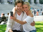 Cameron Diaz, Nikolaj Coster-Waldau, Uśmiechnięta, Para, Telefon, Selfie