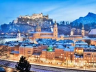 Salzburg, Panorama, Miasta, Alpy, Rzeka, Salzach