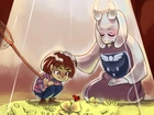 Undertale, Toriel, Frisk, Motyl