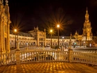 Oświetlony Pałac, Sewilla, Hiszpania