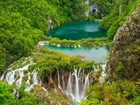 Jeziora, Wodospad, Las, Plitvice, Chorwacja