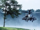 Helikopter, Boeing, Ah-64, Apache, Drzewo